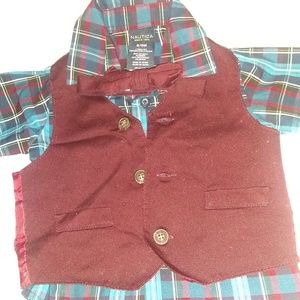 Baby's Nautica Shirt, Vest and Bow tie